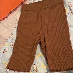 Brown maternity biker shorts
